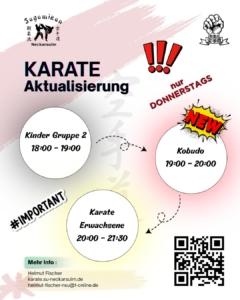 kobudo-september-2026 Neue Trainingszeiten am Donnerstag ab September 2026